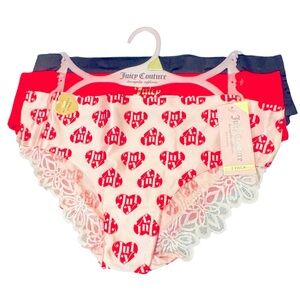 NWT 3-PK Juicy Couture Sexy Lace Underwear Panties